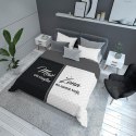 Narzuta dekoracyjna 170x210 Mąż Żona biała czarna szara K_58 112 Bedspread Narzuta dekoracyjna 170x210 Mąż Żona biała czarna szara K_58 112 Bedspread