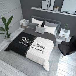 Narzuta dekoracyjna 170x210 Mąż Żona biała czarna szara K_58 112 Bedspread