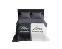 Narzuta dekoracyjna 170x210 Mąż Żona biała czarna szara K_58 112 Bedspread Narzuta dekoracyjna 170x210 Mąż Żona biała czarna szara K_58 112 Bedspread