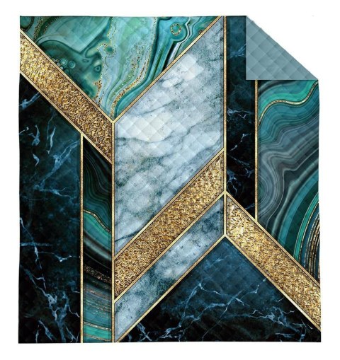 Narzuta dekoracyjna 170x210 turkusowa złota geometria K_61 112 Bedspread Narzuta dekoracyjna 170x210 turkusowa złota geometria K_61 112 Bedspread