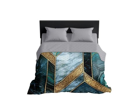 Narzuta dekoracyjna 170x210 turkusowa złota geometria K_61 112 Bedspread Narzuta dekoracyjna 170x210 turkusowa złota geometria K_61 112 Bedspread