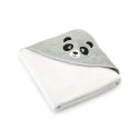 Okrycie kąpielowe niemowlęce 90x90 Panda Alabaster-5730 ekri szare frotte ręcznik z kapturkiem dziecięcy Okrycie kąpielowe niemowlęce 90x90 Panda Alabaster-5730 ekri szare frotte ręcznik z kapturkiem dziecięcy