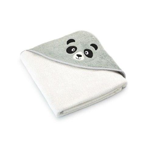 Okrycie kąpielowe niemowlęce 90x90 Panda Alabaster-5730 ekri szare frotte ręcznik z kapturkiem dziecięcy Okrycie kąpielowe niemowlęce 90x90 Panda Alabaster-5730 ekri szare frotte ręcznik z kapturkiem dziecięcy