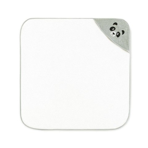 Okrycie kąpielowe niemowlęce 90x90 Panda Alabaster-5730 ekri szare frotte ręcznik z kapturkiem dziecięcy Okrycie kąpielowe niemowlęce 90x90 Panda Alabaster-5730 ekri szare frotte ręcznik z kapturkiem dziecięcy