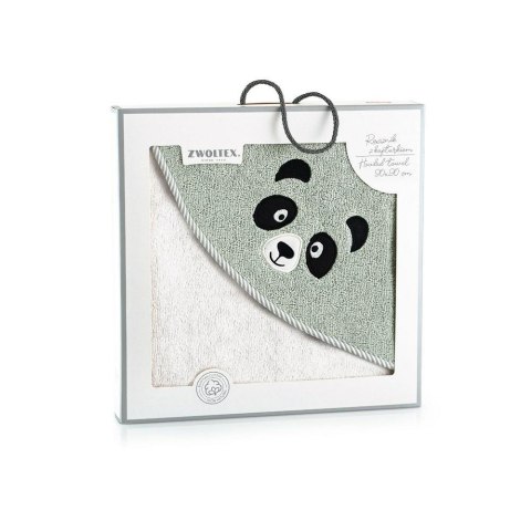Okrycie kąpielowe niemowlęce 90x90 Panda Alabaster-5730 ekri szare frotte ręcznik z kapturkiem dziecięcy Okrycie kąpielowe niemowlęce 90x90 Panda Alabaster-5730 ekri szare frotte ręcznik z kapturkiem dziecięcy