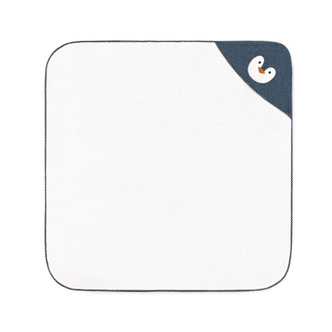Okrycie kąpielowe niemowlęce 90x90 Pingwinek Alabaster-5730 ekri granatowe frotte ręcznik z kapturkiem dziecięcy Okrycie kąpielowe niemowlęce 90x90 Pingwinek Alabaster-5730 ekri granatowe frotte ręcznik z kapturkiem dziecięcy