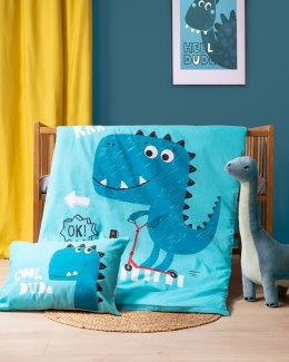 Pościel bambusowa 90x120 3951 A Dinozaur turkusowa biała mam już tyle miesięcy i dni poszewka 40x60 dziecięca Bambus 103