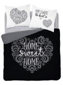 Pościel bawełniana 160x200 Home sweet Home serca czarna biała 3753 A Holland 78 Pościel bawełniana 160x200 Home sweet Home serca czarna biała 3753 A Holland 78