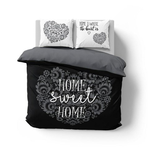 Pościel bawełniana 160x200 Home sweet Home serca czarna biała 3753 A Holland 78 Pościel bawełniana 160x200 Home sweet Home serca czarna biała 3753 A Holland 78