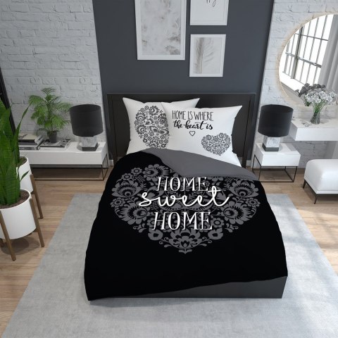 Pościel bawełniana 160x200 Home sweet Home serca czarna biała 3753 A Holland 78 Pościel bawełniana 160x200 Home sweet Home serca czarna biała 3753 A Holland 78
