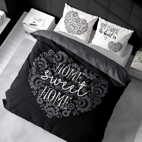 Pościel bawełniana 160x200 Home sweet Home serca czarna biała 3753 A Holland 78 Pościel bawełniana 160x200 Home sweet Home serca czarna biała 3753 A Holland 78