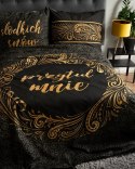 Pościel bawełniana 160x200 Przytul mnie czarna złota 3755 A Holland 78 Pościel bawełniana 160x200 Przytul mnie czarna złota 3755 A Holland 78