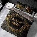 Pościel bawełniana 160x200 Przytul mnie czarna złota 3755 A Holland 78 Pościel bawełniana 160x200 Przytul mnie czarna złota 3755 A Holland 78