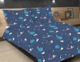 Pościel satynowa 140x200 granatowa kosmos z jedną poszewką SE-52A Exclusive 2