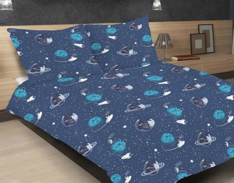 Pościel satynowa 140x200 granatowa kosmos z jedną poszewką SE-52A Exclusive 2 Pościel satynowa 140x200 granatowa kosmos z jedną poszewką SE-52A Exclusive 2
