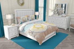 Pościel satynowa 160x200 Harmony beżowa turkusowa żółta Satin Home 1