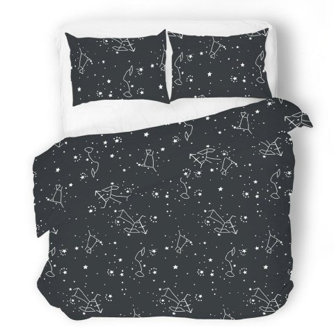 Pościel satynowa 160x200 czarna biała gwiazdozbiór zodiak SE-53A Exclusive 2 Pościel satynowa 160x200 czarna biała gwiazdozbiór zodiak SE-53A Exclusive 2