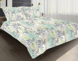 Pościel satynowa 160x200 miętowa szara paprocie SE-49A Exclusive 2
