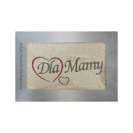 Prezent dla mamy ręcznik 70x140 Dla Mamy kremowy serduszka w pudełku na Dzień Matki