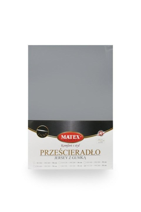 Prześcieradło jersey 130/140x190/200 z lycrą grafitowe z gumką na wysoki materac 30 cm Jersey 2 Prześcieradło jersey 130/140x190/200 z lycrą grafitowe z gumką na wysoki materac 30 cm Jersey 2