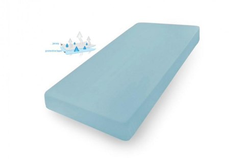 Prześcieradło nieprzemakalne 140x200 24 niebieskie jersey z gumką podkład Matex Prześcieradło nieprzemakalne 140x200 24 niebieskie jersey z gumką podkład Matex