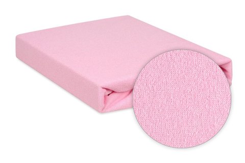 Prześcieradło nieprzemakalne 70x140 10 różowe frotte z gumką do łóżeczka dziecięce podkład Prześcieradło nieprzemakalne 70x140 10 różowe frotte z gumką do łóżeczka dziecięce podkład