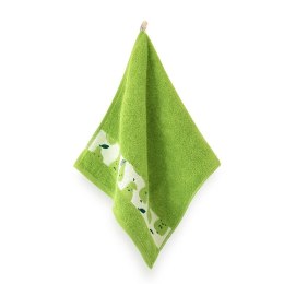 Ręcznik 30x50 Gruszka Groszkowy-K9-561 zielony frotte bawełniany dziecięcy do przedszkola