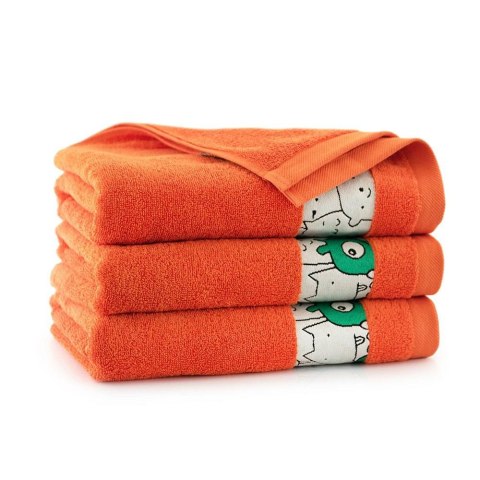 Ręcznik 30x50 Slames zwierzątka Oranż-K17-5195 pomarańczowy frotte bawełniany dziecięcy do przedszkola Ręcznik 30x50 Slames zwierzątka Oranż-K17-5195 pomarańczowy frotte bawełniany dziecięcy do przedszkola