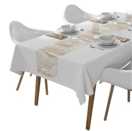 Bieżnik obrus 45x140 biały beżowy liście 4138 A Panama 98