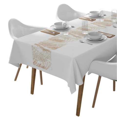 Bieżnik obrus 45x140 biały beżowy liście 4138 A Panama 98 Bieżnik obrus 45x140 biały beżowy liście 4138 A Panama 98