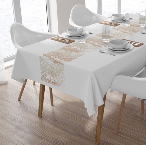 Bieżnik obrus 45x140 biały beżowy liście 4138 A Panama 98 Bieżnik obrus 45x140 biały beżowy liście 4138 A Panama 98