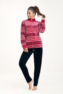 Dres damski 305 XXXL bordowy w paski welurowy Dres damski 305 XXXL bordowy w paski welurowy