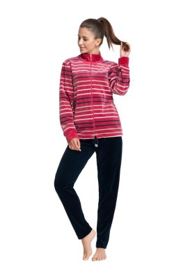 Dres damski 305 XL bordowy w paski welurowy