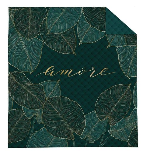 Narzuta dekoracyjna 170x210 Amore liście zielona ciemna złota K_63 112 Bedspread Narzuta dekoracyjna 170x210 Amore liście zielona ciemna złota K_63 112 Bedspread