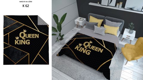 Narzuta dekoracyjna 170x210 Queen King czarna złota szara K_62 112 Bedspread Narzuta dekoracyjna 170x210 Queen King czarna złota szara K_62 112 Bedspread