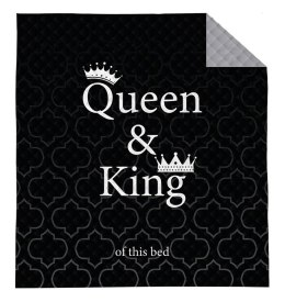 Narzuta dekoracyjna 170x210 Queen&King czarna biała szara K_65 112 Bedspread