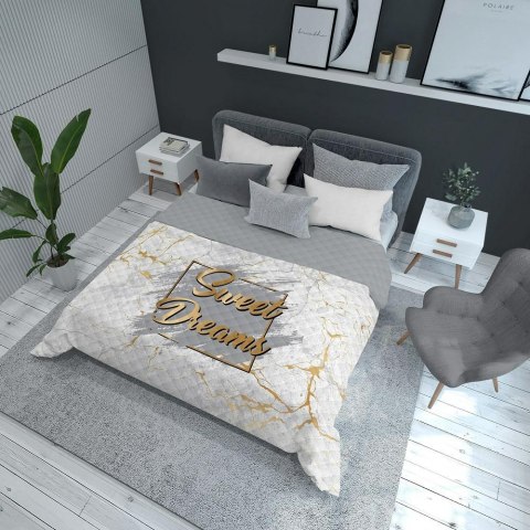 Narzuta dekoracyjna 170x210 Sweet Dreams biała złota szara marmur K_57 112 Bedspread Narzuta dekoracyjna 170x210 Sweet Dreams biała złota szara marmur K_57 112 Bedspread