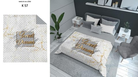 Narzuta dekoracyjna 170x210 Sweet Dreams biała złota szara marmur K_57 112 Bedspread Narzuta dekoracyjna 170x210 Sweet Dreams biała złota szara marmur K_57 112 Bedspread