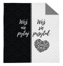 Narzuta dekoracyjna 170x210 Weź nie pytaj Weź się przytul biała czarna szara K_64 112 Bedspread Narzuta dekoracyjna 170x210 Weź nie pytaj Weź się przytul biała czarna szara K_64 112 Bedspread