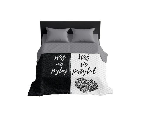 Narzuta dekoracyjna 170x210 Weź nie pytaj Weź się przytul biała czarna szara K_64 112 Bedspread Narzuta dekoracyjna 170x210 Weź nie pytaj Weź się przytul biała czarna szara K_64 112 Bedspread