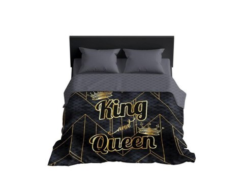 Narzuta dekoracyjna 220x240 King&Queen Król Królowa czarna złota szara K_59 112 Bedspread Narzuta dekoracyjna 220x240 King&Queen Król Królowa czarna złota szara K_59 112 Bedspread