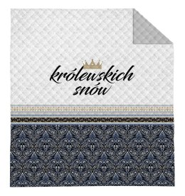 Narzuta dekoracyjna 220x240 Królewskich Snów biała szara czarna K_60 112 Bedspread
