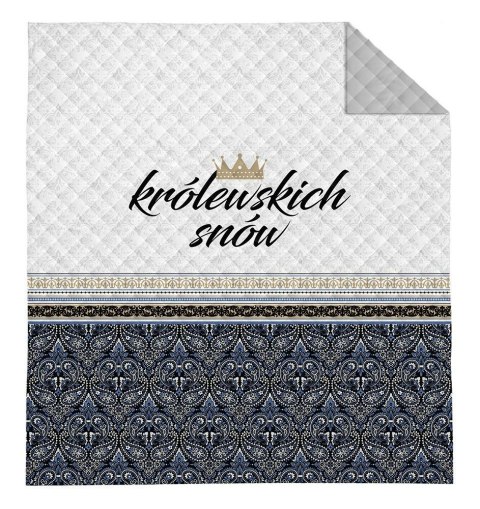 Narzuta dekoracyjna 220x240 Królewskich Snów biała szara czarna K_60 112 Bedspread Narzuta dekoracyjna 220x240 Królewskich Snów biała szara czarna K_60 112 Bedspread