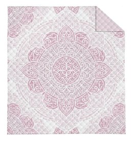 Narzuta dekoracyjna 220x240 Rozeta różowa pudrowa biała K_67 112 Bedspread