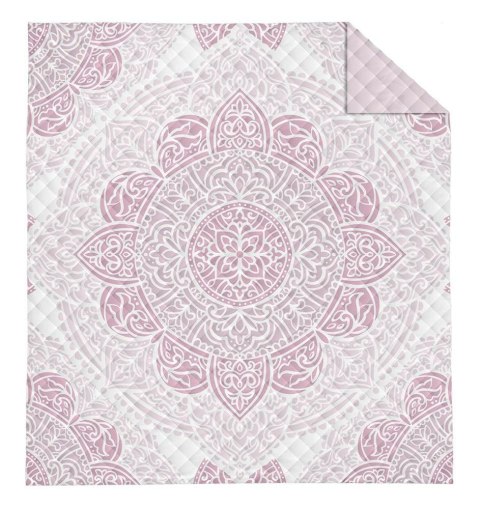 Narzuta dekoracyjna 220x240 Rozeta różowa pudrowa biała K_67 112 Bedspread Narzuta dekoracyjna 220x240 Rozeta różowa pudrowa biała K_67 112 Bedspread