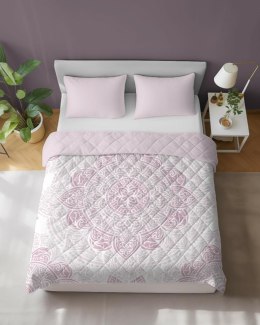 Narzuta dekoracyjna 220x240 Rozeta różowa pudrowa biała K_67 112 Bedspread
