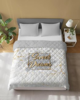 Narzuta dekoracyjna 220x240 Sweet Dreams biała złota szara marmur K_57 112 Bedspread