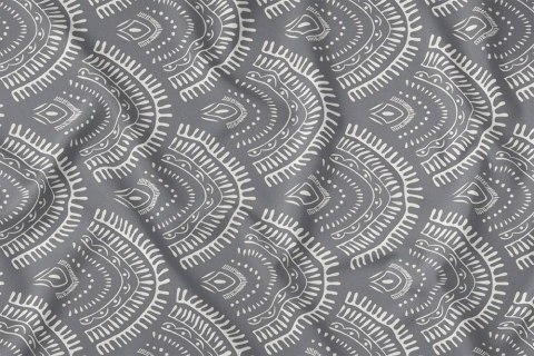 Obrus dekoracyjny 140x220 szary biały rozety 4133 A Panama 98 Obrus dekoracyjny 140x220 szary biały rozety 4133 A Panama 98