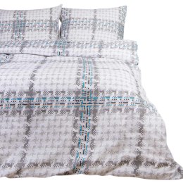 Pościel bawełniana 140x200 szara krata pepitka 71470/1 Cottonlove 6