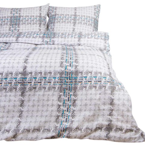 Pościel bawełniana 140x200 szara krata pepitka 71470/1 Cottonlove 6 Pościel bawełniana 140x200 szara krata pepitka 71470/1 Cottonlove 6